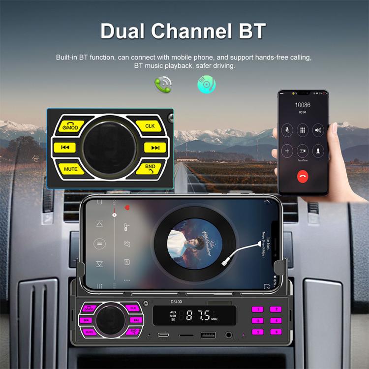 Universal Single-DIN Car Bluetooth MP3 Player FM Radio with Phone Holder — view 9