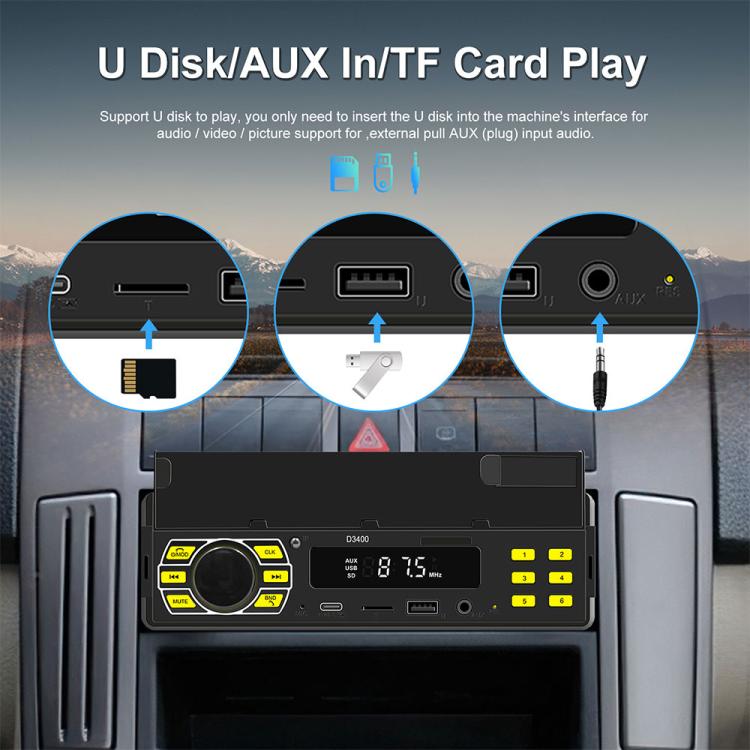 Universal Single-DIN Car Bluetooth MP3 Player FM Radio with Phone Holder — view 10