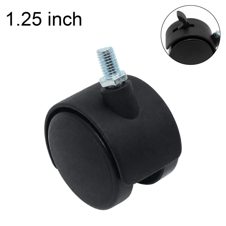 10pcs/Pack Locking Threaded Stem Swivel Caster Furniture Thickened Caster Wheels — 1.25 inch