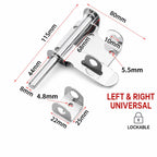 201 Stainless Steel Slide Bolt Latch, Heavy-Duty Barrel Bolt Door Lock — 4 inch