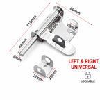 304 Stainless Steel Slide Bolt Latch, Heavy-Duty Barrel Bolt Door Lock — 4 inch