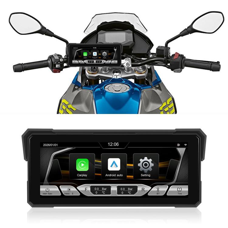 8.1 inch Motorcycle Portable Waterproof Wireless CarPlay GPS Navigator