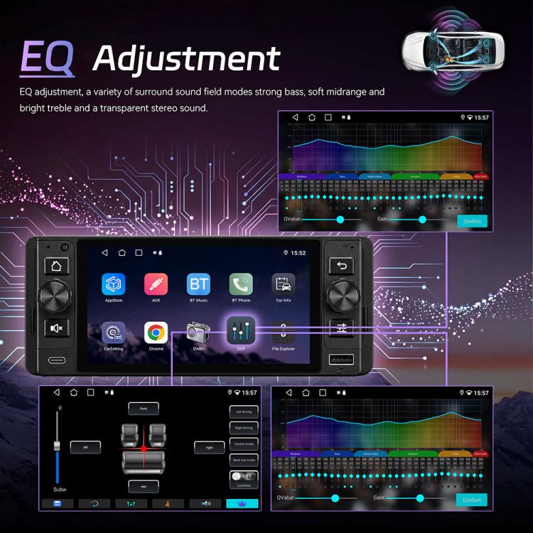 5 inch Single Din Android 15 Center Console CarPlay Car Video Navigation