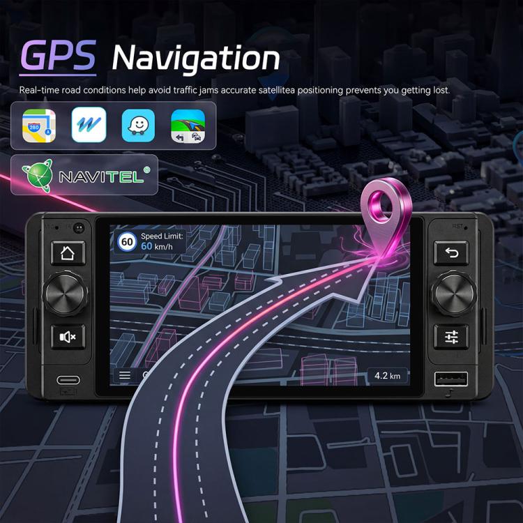 5 inch Single Din Android 15 Center Console CarPlay Car Video Navigation
