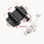 Handle-Free Push-To-Open Cabinet Door Latch — 202 Double Head Style Black