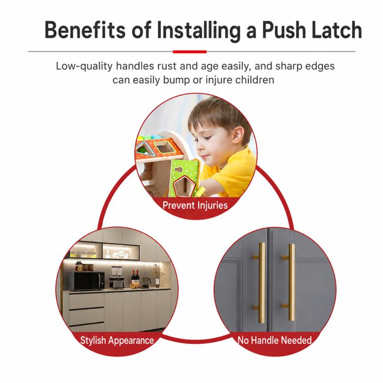Handle-Free Push-To-Open Cabinet Door Latch — view 13