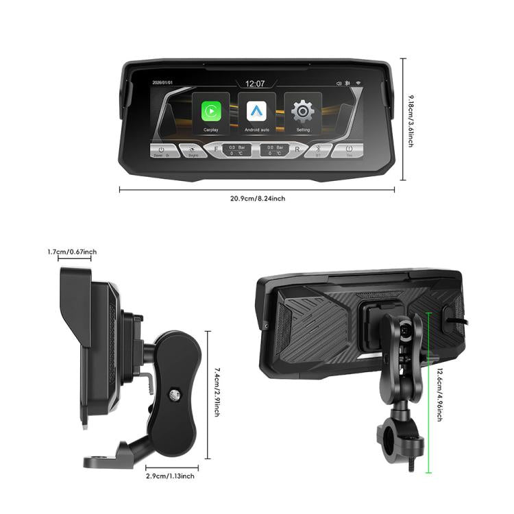 6.86 inch Motorcycle Wireless CarPlay and Android Auto Display Screen Navigator — view 4