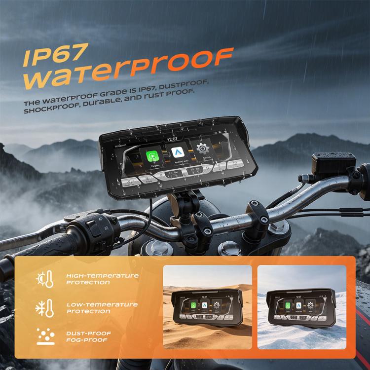 6.86 inch Motorcycle Wireless CarPlay and Android Auto Display Screen Navigator — view 8