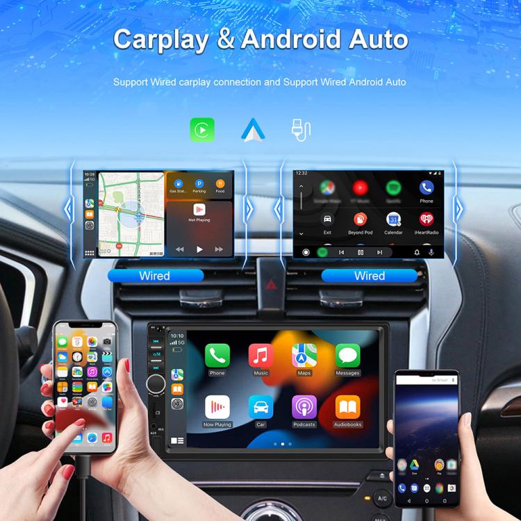 7 inch Car HD Touchable Screen Wireless Carplay Dual Spindle MP5 Player