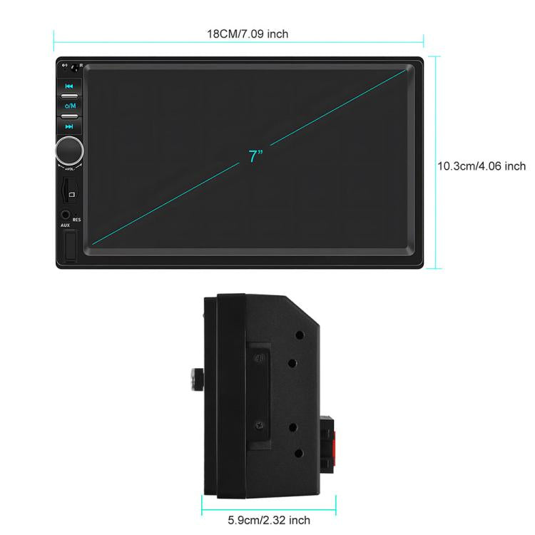 7 inch Car HD Touchable Screen Wireless Carplay Dual Spindle MP5 Player