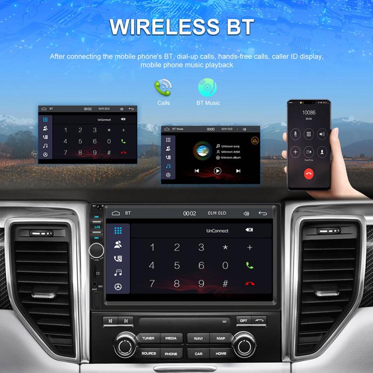 7 inch Car HD Touchable Screen Wireless Carplay Dual Spindle MP5 Player