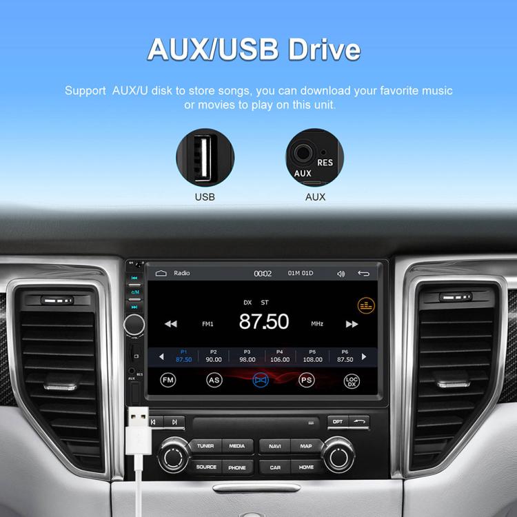 7 inch Car HD Touchable Screen Wireless Carplay Dual Spindle MP5 Player