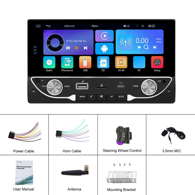 6.86 inch Car Wireless Carplay Dual Spindle MP5 Player