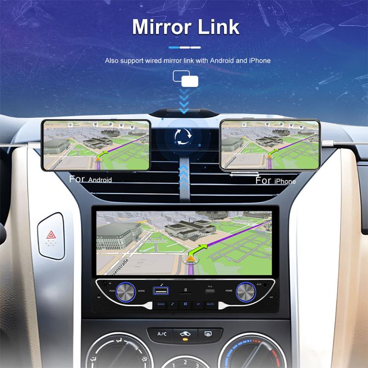 6.86 inch Car Wireless Carplay Dual Spindle MP5 Player