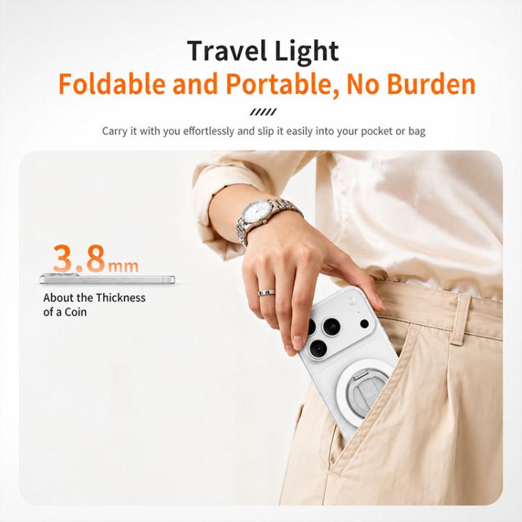 ZGA Z09 360 Degree Rotation Aluminum Alloy Ring Buckle Magnetic Phone Holder