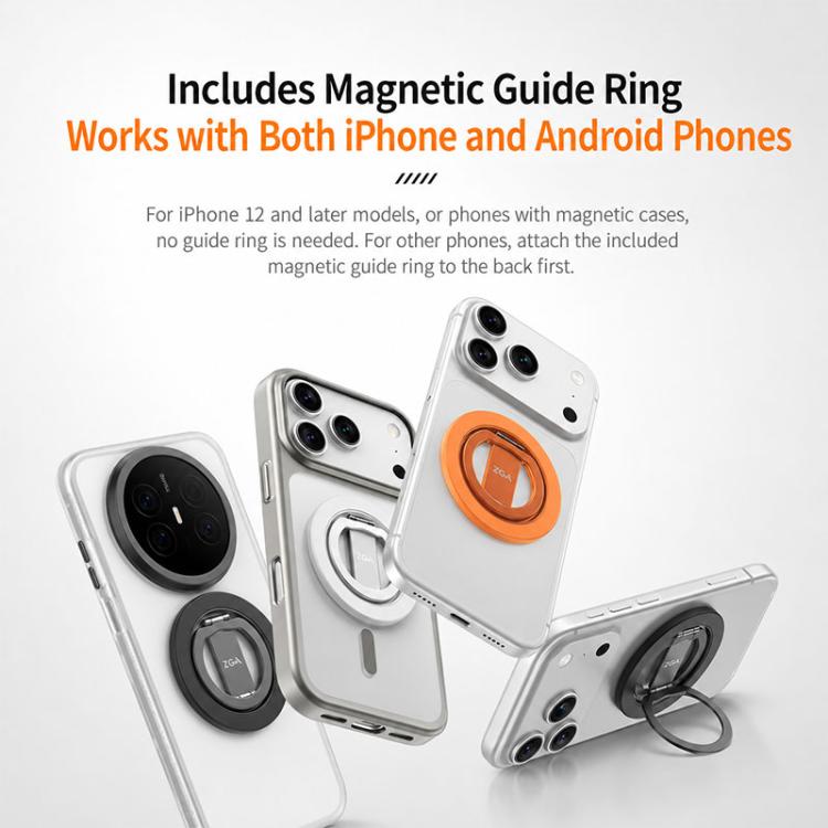 ZGA Z09 360 Degree Rotation Aluminum Alloy Ring Buckle Magnetic Phone Holder