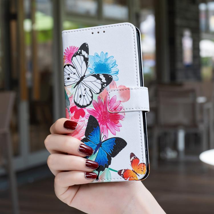 Colored Drawing Pattern Vegan Leather Phone Case — Gold Butterfly