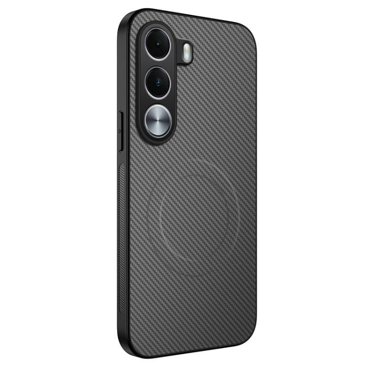 WANLONFENG TQ Series Magnetic Carbon Fiber Texture PC Hybrid TPU Phone Case — Grey