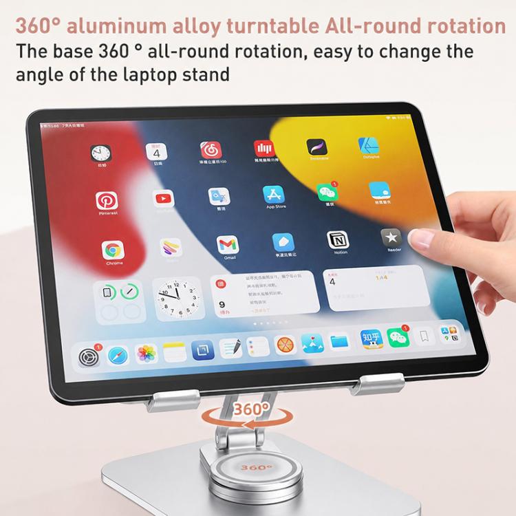 T632 Aluminum Alloy 360 Degree Rotating Desktop Tablet Holder
