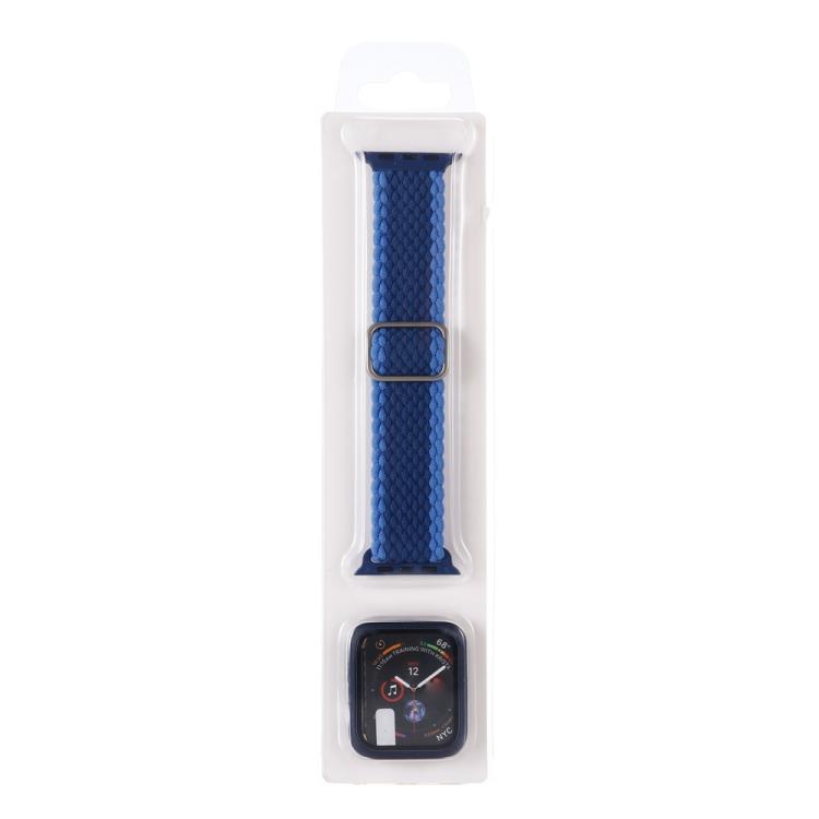 Adjustable Striped Woven Nylon Watch Band + Watch Case Set
