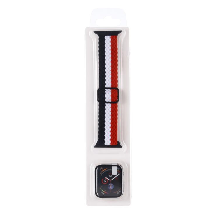 Adjustable Striped Woven Nylon Watch Band + Watch Case Set — Coffee