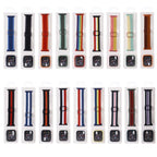 Adjustable Striped Woven Nylon Watch Band + Watch Case Set