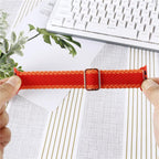 Adjustable Striped Woven Nylon Watch Band + Watch Case Set