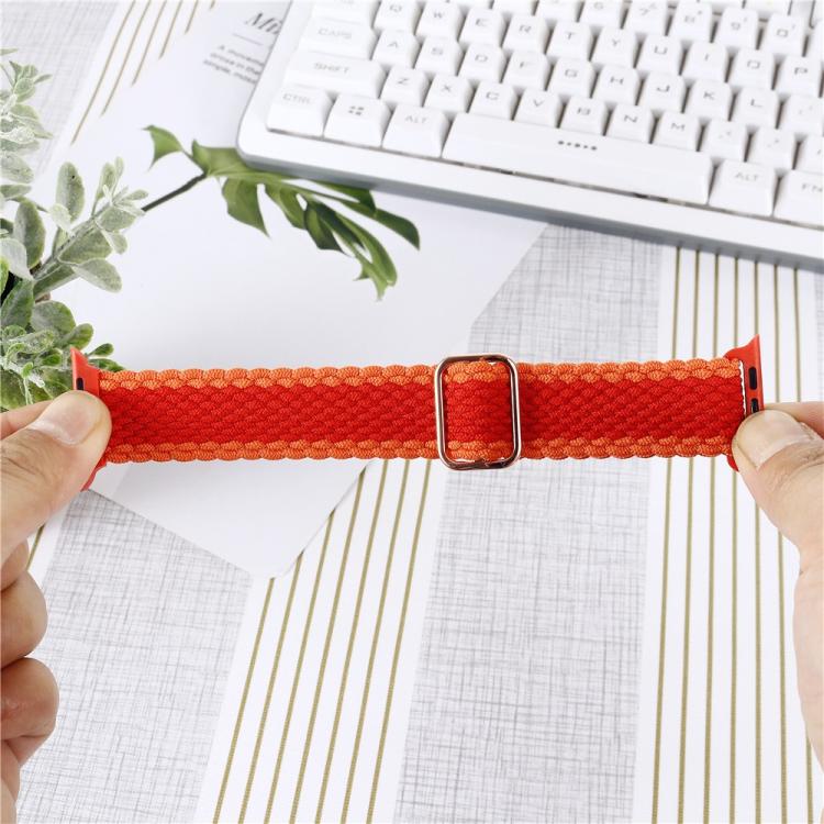 Adjustable Striped Woven Nylon Watch Band + Watch Case Set