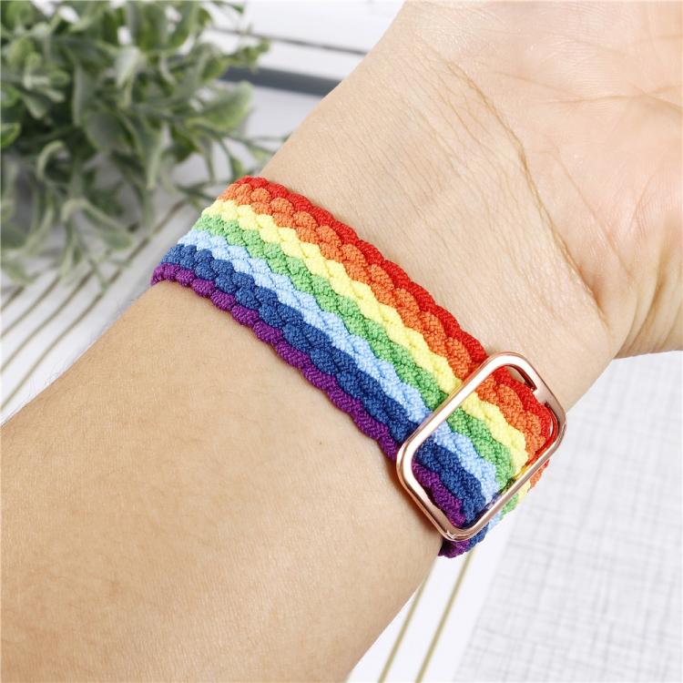 Adjustable Striped Woven Nylon Watch Band + Watch Case Set