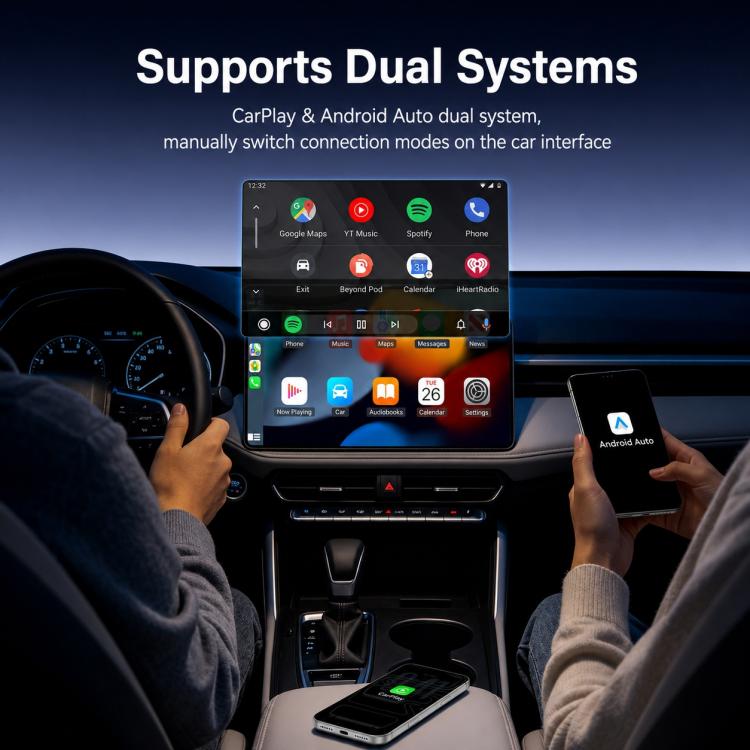 Yesido KM31 Mini 2-in-1 Wired to Wireless CarPlay and Android Auto Car Adapter — view 5