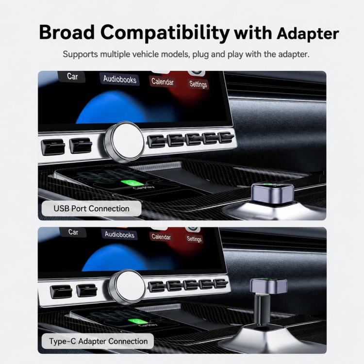 Yesido KM31 Mini 2-in-1 Wired to Wireless CarPlay and Android Auto Car Adapter — view 9