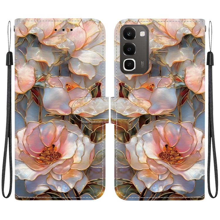 Crystal-Texture Painted Vegan Leather Phone Case — Island Coral
