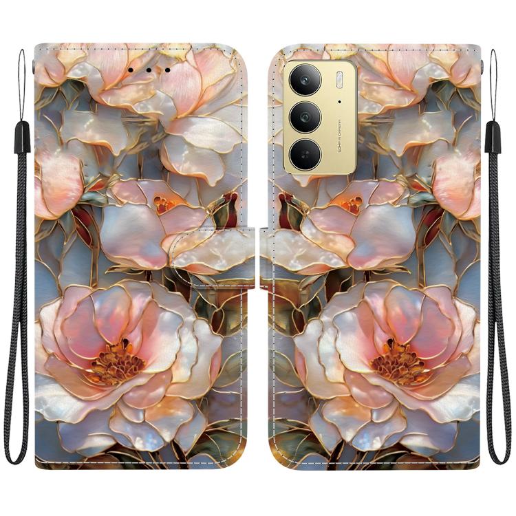 Crystal-Texture Painted Vegan Leather Phone Case — Misty Ink Mountain