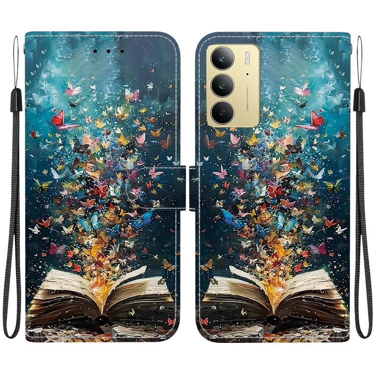 Crystal-Texture Painted Vegan Leather Phone Case — Leopard Star Butterfly