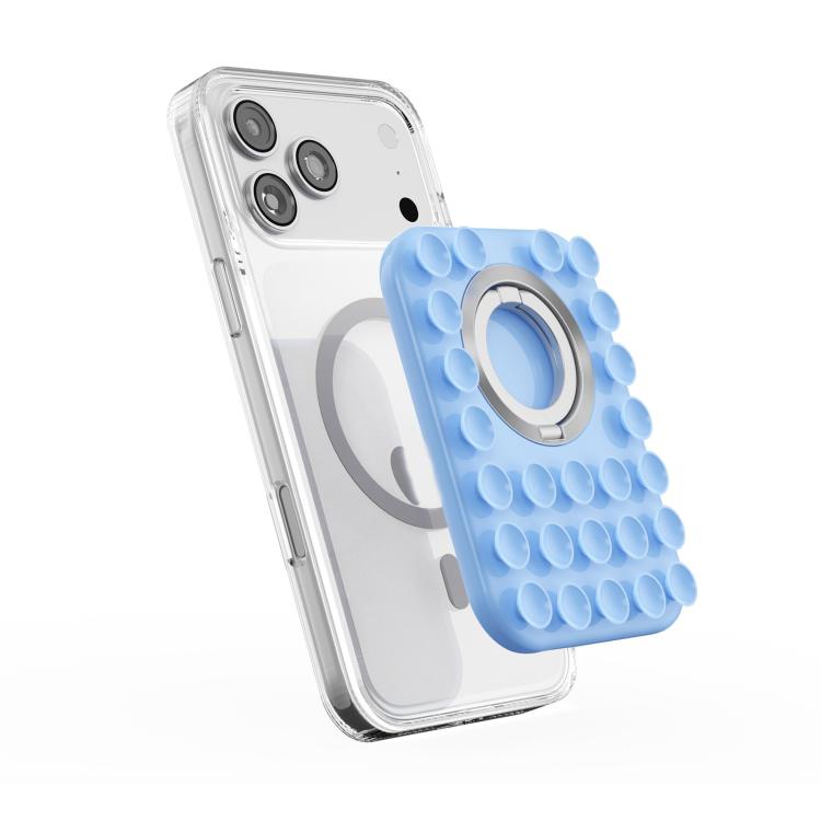 Silicone Magnetic 2 in 1 Phone Stand with Suction Cup — White