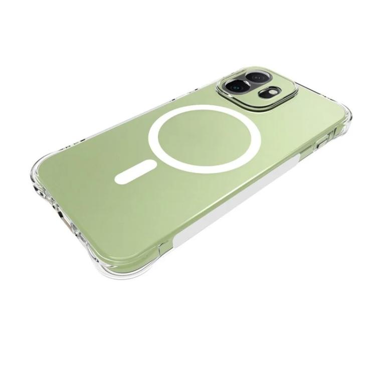 WANLONFENG Transparent Magnetic Four-Corner Shockproof TPU Phone Case with 2pcs Screen Films