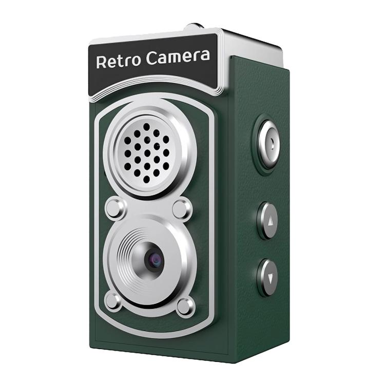 X9 1080P 8MP High Definition Display Mini Retro Thumb Camera — Green
