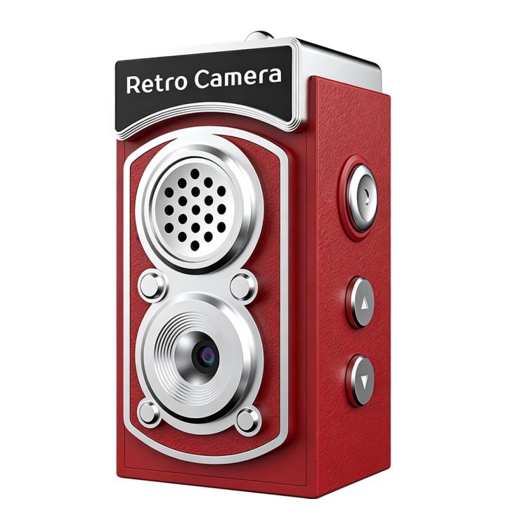X9 1080P 8MP High Definition Display Mini Retro Thumb Camera — Red