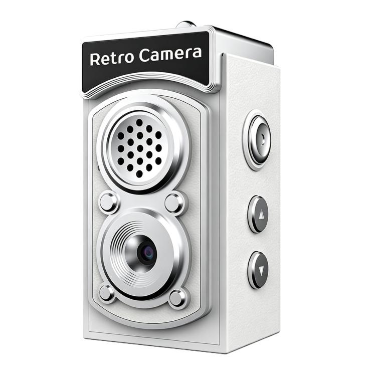 X9 1080P 8MP High Definition Display Mini Retro Thumb Camera — White