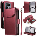 Multi Card Wallet Leather Phone Case with Strap