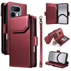 Multi Card Wallet Leather Phone Case with Strap