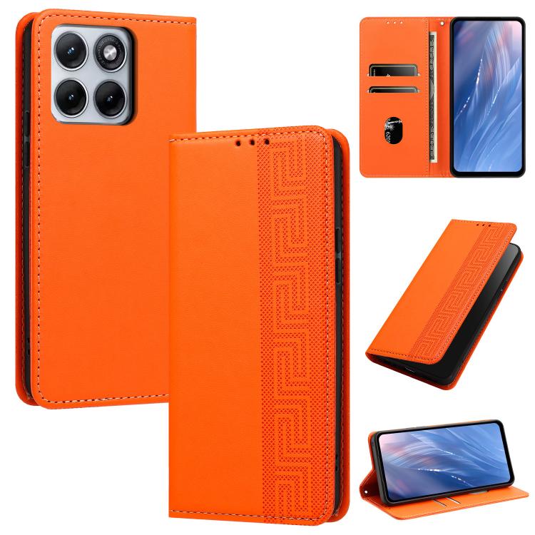 Embossed Meander Pattern RFID Vegan Leather Phone Case