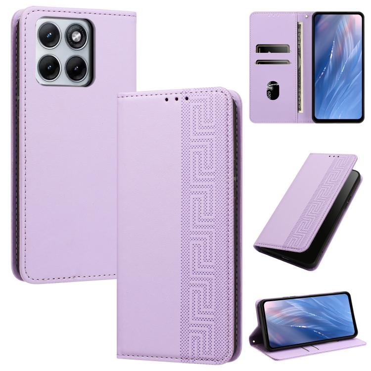 Embossed Meander Pattern RFID Vegan Leather Phone Case