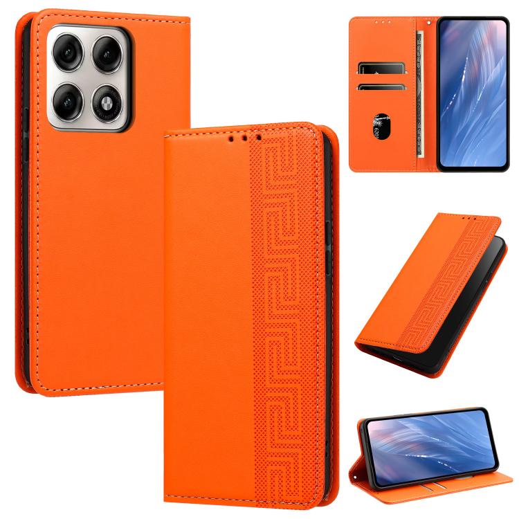 Embossed Meander Pattern RFID Vegan Leather Phone Case