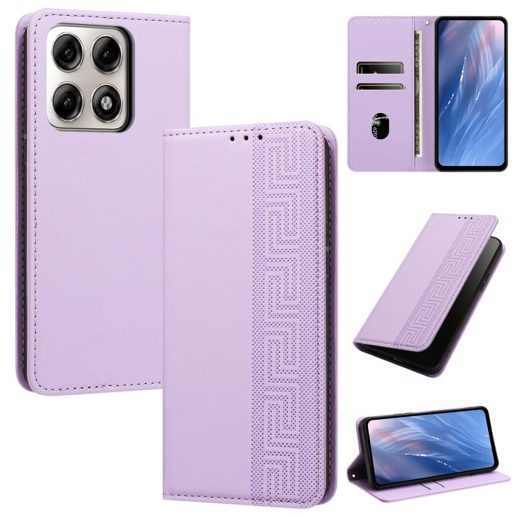 Embossed Meander Pattern RFID Vegan Leather Phone Case