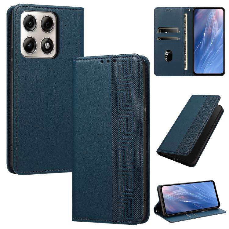 Embossed Meander Pattern RFID Vegan Leather Phone Case