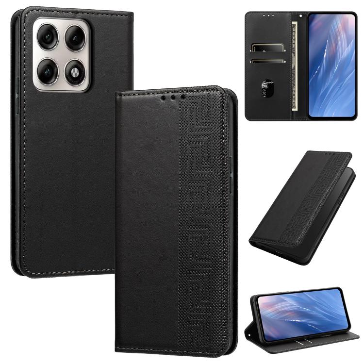 Embossed Meander Pattern RFID Vegan Leather Phone Case