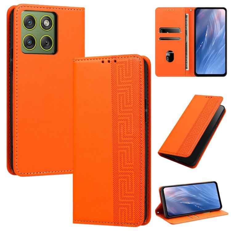 Embossed Meander Pattern RFID Vegan Leather Phone Case