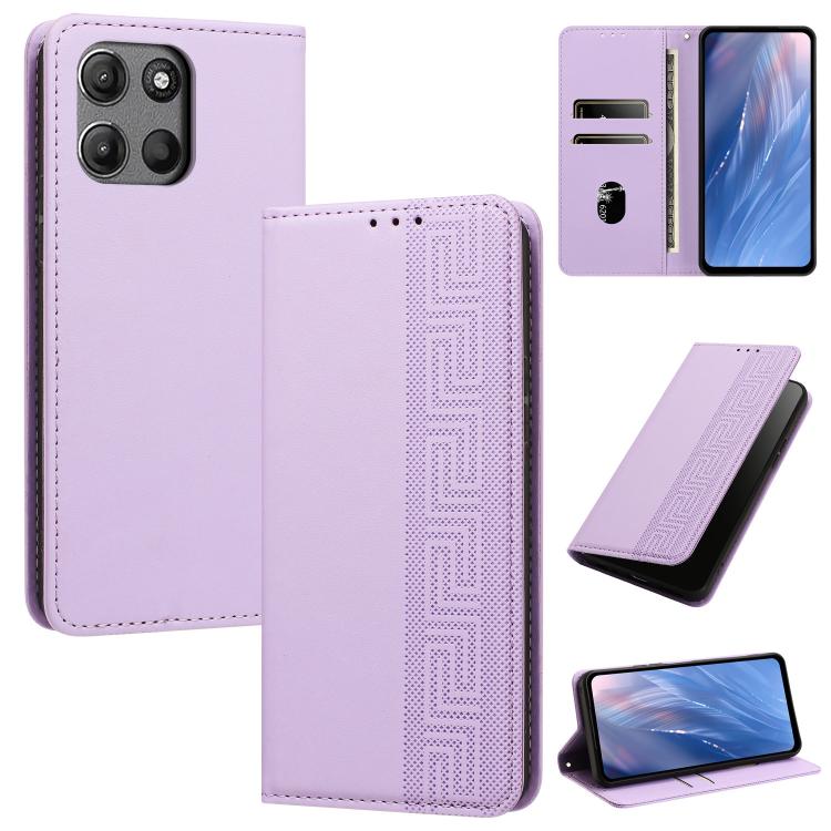 Embossed Meander Pattern RFID Vegan Leather Phone Case