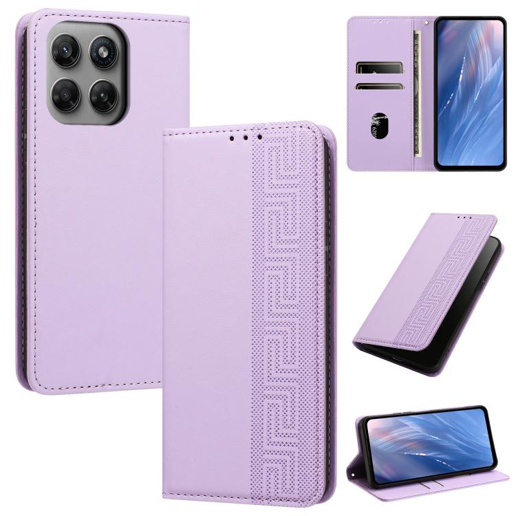 Embossed Meander Pattern RFID Vegan Leather Phone Case